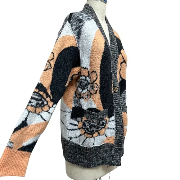 Free People August Knit Floral Oversized Cardigan - Picture 5 of 9